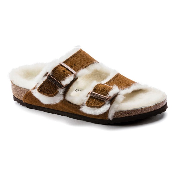 BIRKENSTOCK Arizona Shearling Mink Suede Girls Shoes Sandals size 33EU - Picture 3 of 8